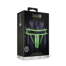 Ouch! Glow in the Dark Majtki z klamrą S/M - świecące, regulowane