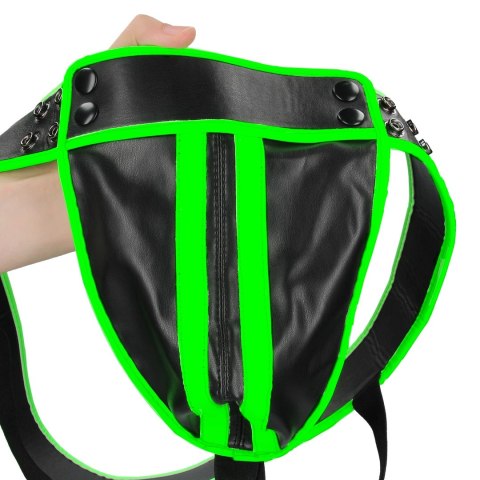 Ouch! Glow in the Dark Majtki z klamrą, fluorescencyjne, S/M Ouch! Glow in the Dark Majtki z klamrą, fluorescencyjne, S/M