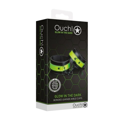 Ouch! Glow in the Dark - Mankiety na kostki fluorescencyjne regulowane Ouch! Glow in the Dark - Mankiety na kostki fluorescencyjne regulowane