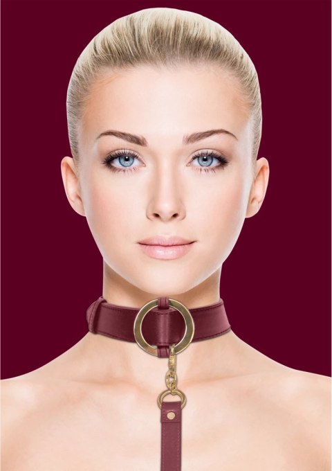Ouch! Halo - Elegancka obroża ze smyczą skorzana złote akcenty Ouch! Halo - Elegancka obroża ze smyczą skorzana złote akcenty