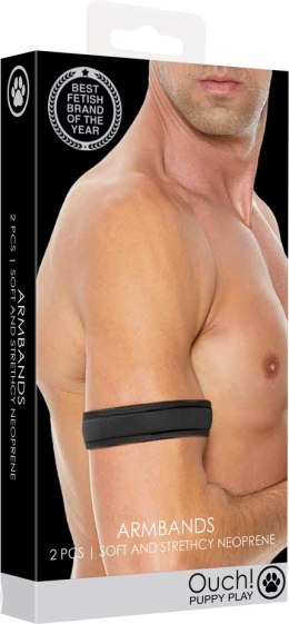 Ouch! Opaska na biceps z neoprenu czarna - komfortowy model Puppy Play