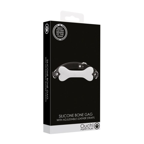 Ouch! Silikonowy knebel z białą kością - elastyczny anatomiczny model Ouch! Silikonowy knebel z białą kością - elastyczny anatomiczny model