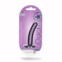 Ouch! Smooth Silicone 12 cm - Model z przyssawką, metaliczny kolor