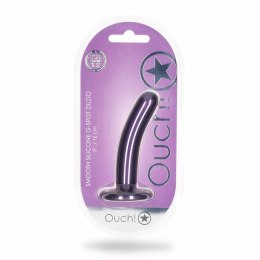 Ouch! Smooth Silicone 12 cm - Model z przyssawką, metaliczny kolor