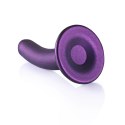 Ouch! Smooth Silicone 12 cm - Model z przyssawką, metaliczny kolor