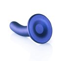 Ouch! Smooth Silicone Dildo 12 cm z przyssawką, metaliczny kolor