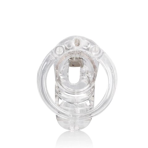 Man|Cage Chastity Cage 9,5 cm transparentna - system kontroli komfortu Man|Cage Chastity Cage 9,5 cm transparentna - system kontroli komfortu