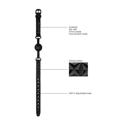 OUCH! Oddychający knebel kulkowy neopren skora regulowany 62cm OUCH! Oddychający knebel kulkowy neopren skora regulowany 62cm