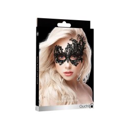 OUCH! Royal Black Lace Mask - maska koronkowa, regulowana, czarna