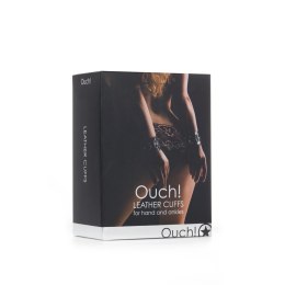 Ouch! Leather Cuffs - Regulowane mankiety skorzane na ręce i nogi