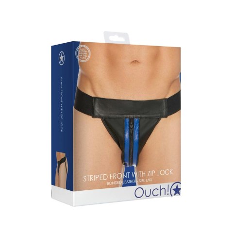 Ouch! Majtki skorzane z zamkiem błyskawicznym L/XL czarne Ouch! Majtki skorzane z zamkiem błyskawicznym L/XL czarne