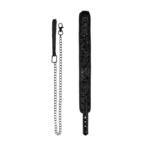 Ouch! Obroża z neoprenu i smyczy, regulowana, 52,5 cm, czarna Ouch! Obroża z neoprenu i smyczy, regulowana, 52,5 cm, czarna