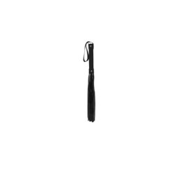 Ouch! Pejcz skorzany z plecionym uchwytem, czarny, 45 cm