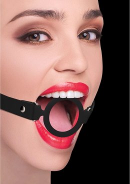 Ouch! Silikonowy pierścieniowy knebel z regulowanym paskiem skorzanym 57 cm