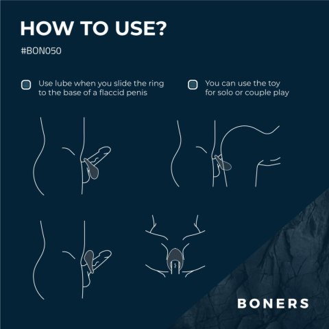 Boners Pierścień Wibrujący 10 Trybow - Regulowany, Silikonowy Boners Pierścień Wibrujący 10 Trybow - Regulowany, Silikonowy