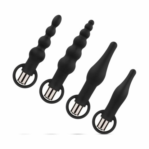 EasyToys Zestaw 4 Wkładek Anatomicznych z Wibratorem USB Czarny EasyToys Zestaw 4 Wkładek Anatomicznych z Wibratorem USB Czarny