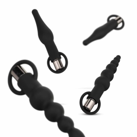 EasyToys Zestaw 4 Wkładek Anatomicznych z Wibratorem USB Czarny EasyToys Zestaw 4 Wkładek Anatomicznych z Wibratorem USB Czarny