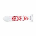 Gildo Szklany model G-Spot/Prostate z sercami - transparentny czerwony