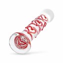 Gildo Szklany model G-Spot/Prostate z sercami - transparentny czerwony