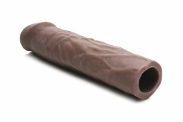 JOCK Extra Long Sleeve 3'' Brown - elastyczny przedłużacz intymny TPE