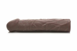 JOCK Extra Long Sleeve 3'' Brown - elastyczny przedłużacz intymny TPE