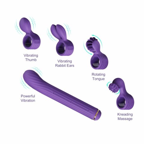 OTOUCH Magic Stick S1 fioletowy - wielofunkcyjny wibrator z nakładkami 4w1 OTOUCH Magic Stick S1 fioletowy - wielofunkcyjny wibrator z nakładkami 4w1