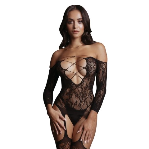Le Desir Bodystocking Koronkowy duży dekolt V elastyczny S-L czarny Le Desir Bodystocking Koronkowy duży dekolt V elastyczny S-L czarny