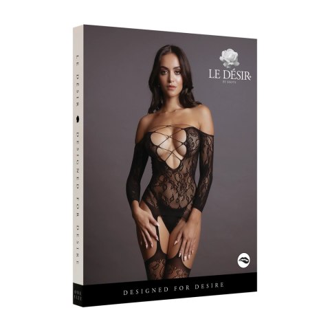 Le Desir Bodystocking Koronkowy duży dekolt V elastyczny S-L czarny Le Desir Bodystocking Koronkowy duży dekolt V elastyczny S-L czarny