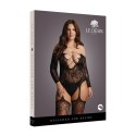 Le Desir Bodystocking Plus Size koronka, głęboki dekolt, XXL-5XL