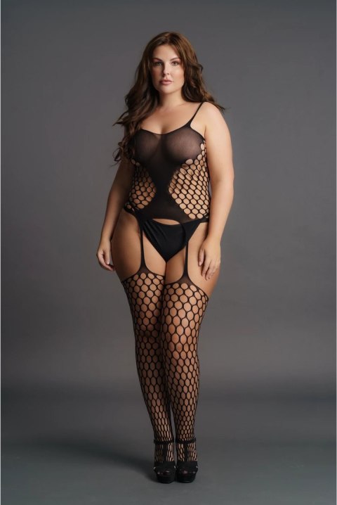 Le Desir Bodystocking Plus Size z dużym geometrycznym wzorem XXL-5XL Le Desir Bodystocking Plus Size z dużym geometrycznym wzorem XXL-5XL