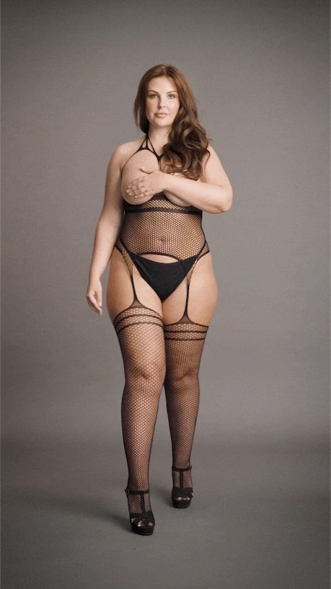 Le Desir Bodystocking Plus Size z otwartym biustem i pończochami XXL-5XL Le Desir Bodystocking Plus Size z otwartym biustem i pończochami XXL-5XL