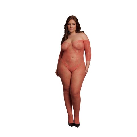 Le Desir Bodystocking Queen Size długi rękaw koronkowy XL-4XL czarny Le Desir Bodystocking Queen Size długi rękaw koronkowy XL-4XL czarny