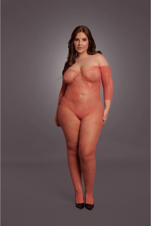 Le Desir Bodystocking Queen Size długi rękaw koronkowy XL-4XL czarny Le Desir Bodystocking Queen Size długi rękaw koronkowy XL-4XL czarny