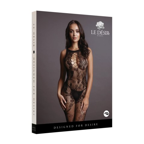 Le Desir Bodystocking koronkowe S-XL z wysokim dekoltem czarne Le Desir Bodystocking koronkowe S-XL z wysokim dekoltem czarne