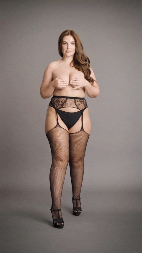 Le Desir Classic Plus Size pończochy z siateczki i koronki XL-4XL Le Desir Classic Plus Size pończochy z siateczki i koronki XL-4XL