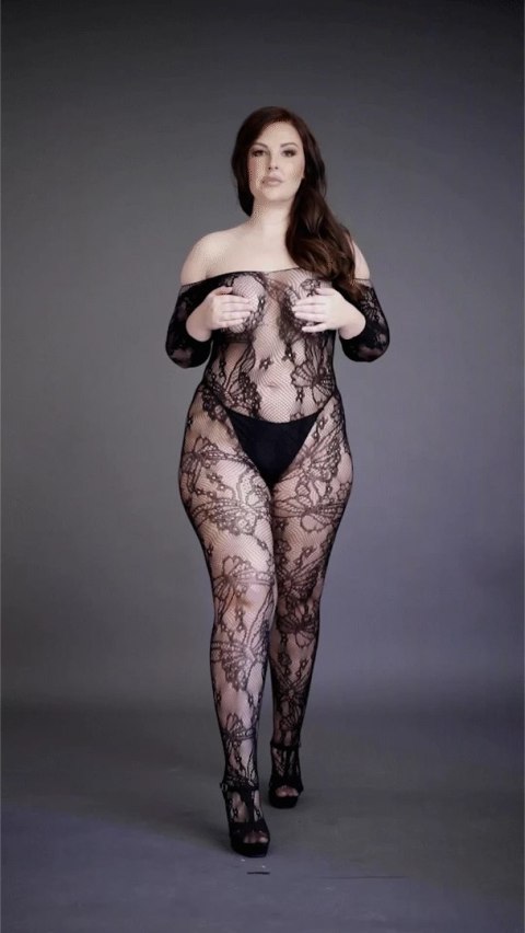 Le Desir Plus Size Bodystocking koronkowy z otwartą strefą XL-4XL Le Desir Plus Size Bodystocking koronkowy z otwartą strefą XL-4XL