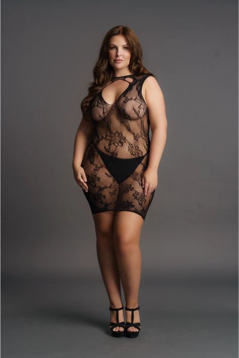 Le Desir Plus Size sukienka mini koronkowa z wysokim dekoltem XXL-5XL Le Desir Plus Size sukienka mini koronkowa z wysokim dekoltem XXL-5XL
