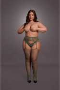Le Desir Pończochy Queen Size XL-4XL z koronką i siateczką czarne