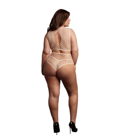 Le Desir Queen Size komplet top i figi siateczkowe XL-4XL czarny Le Desir Queen Size komplet top i figi siateczkowe XL-4XL czarny