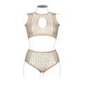 Le Desir Queen Size komplet top i figi siateczkowe XL-4XL czarny