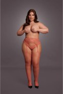 Le Desir Queen Size pończochy siateczkowe z koronką XL-4XL czarne