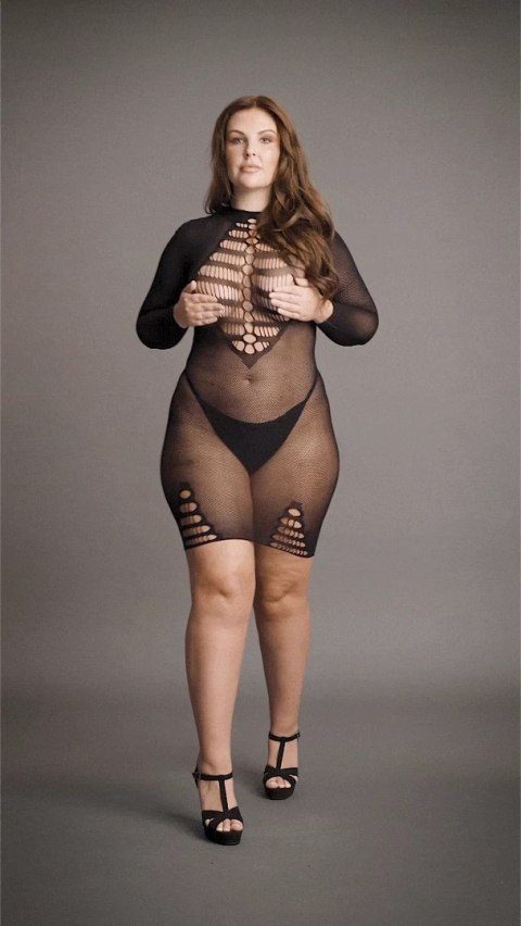 Le Desir Sukienka Plus Size z Siateczki Otwartym Dekoltem XXL-5XL Le Desir Sukienka Plus Size z Siateczki Otwartym Dekoltem XXL-5XL