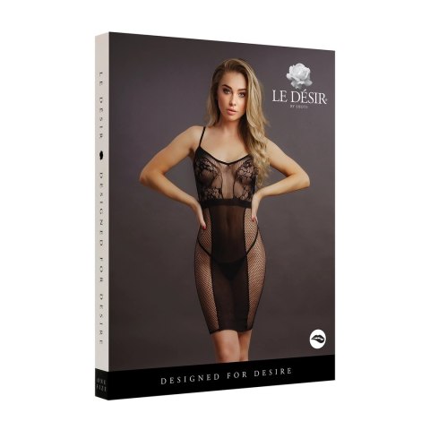 Le Desir Sukienka Siateczkowa z Pasem Maskującym S-XL Czarna Le Desir Sukienka Siateczkowa z Pasem Maskującym S-XL Czarna