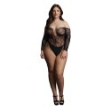 Le Desir Body Plus Size czerwony z ozdobną koronką i otwartym kroczem