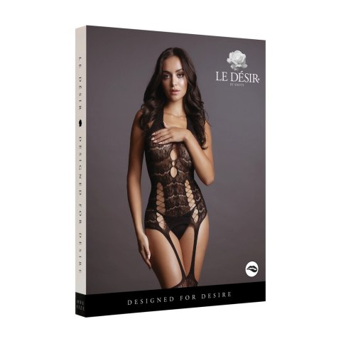 Le Desir Bodystocking Koronkowy Halter S-XL z Pończochami Czarny Le Desir Bodystocking Koronkowy Halter S-XL z Pończochami Czarny