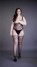 Le Desir Bodystocking Plus Size Koronkowy wzor i kabaretki XL-4XL