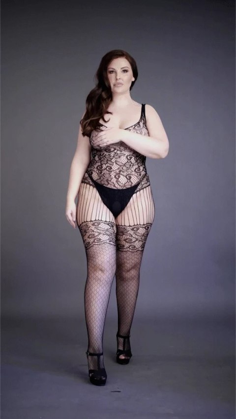 Le Desir Bodystocking Plus Size Koronkowy wzor i kabaretki XL-4XL Le Desir Bodystocking Plus Size Koronkowy wzor i kabaretki XL-4XL