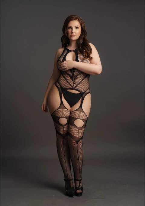 Le Desir Bodystocking Suspender Plus Size kabaretka XL-4XL czarny Le Desir Bodystocking Suspender Plus Size kabaretka XL-4XL czarny