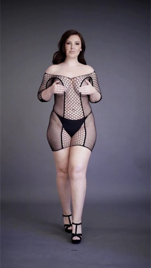 Le Desir Mini Sukienka Plus Size z Krotkim Rękawem siateczkowa XL-4XL Le Desir Mini Sukienka Plus Size z Krotkim Rękawem siateczkowa XL-4XL