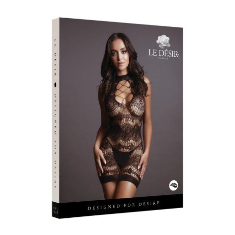Le Desir Mini sukienka S-XL z koronkowym i strzępionym wzorem Le Desir Mini sukienka S-XL z koronkowym i strzępionym wzorem